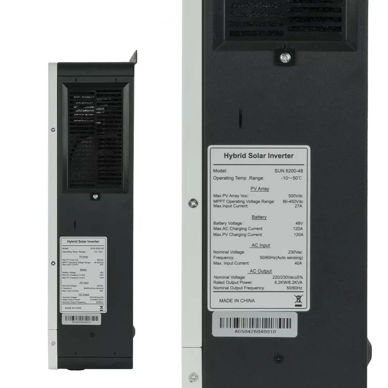 Hybrid solar inverter 6.2KW 48 - Mppt Charge Controller recension och pris