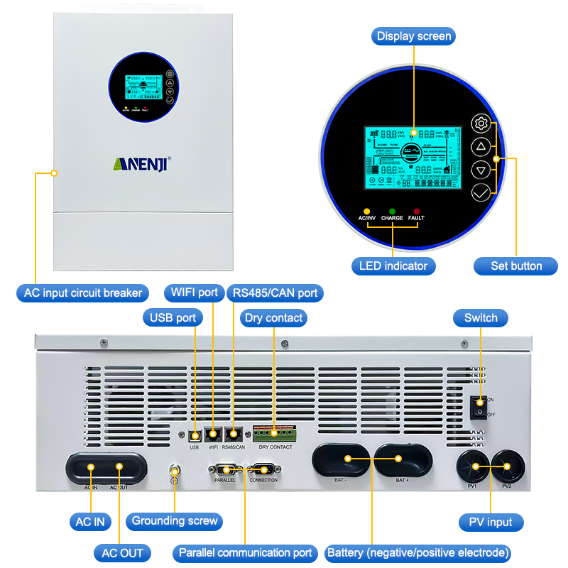ANENJI 12KW 120V/240VAC Solar  - Mppt Charge Controller recension och pris