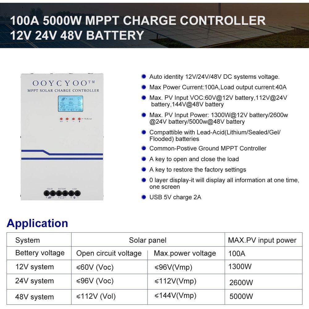 100 Amp MPPT Solar Charge Cont - Mppt Charge Controller recension och pris